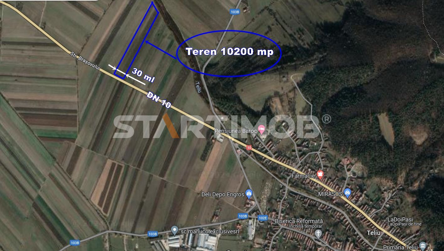 Teren cu front la DN 10 Teliu