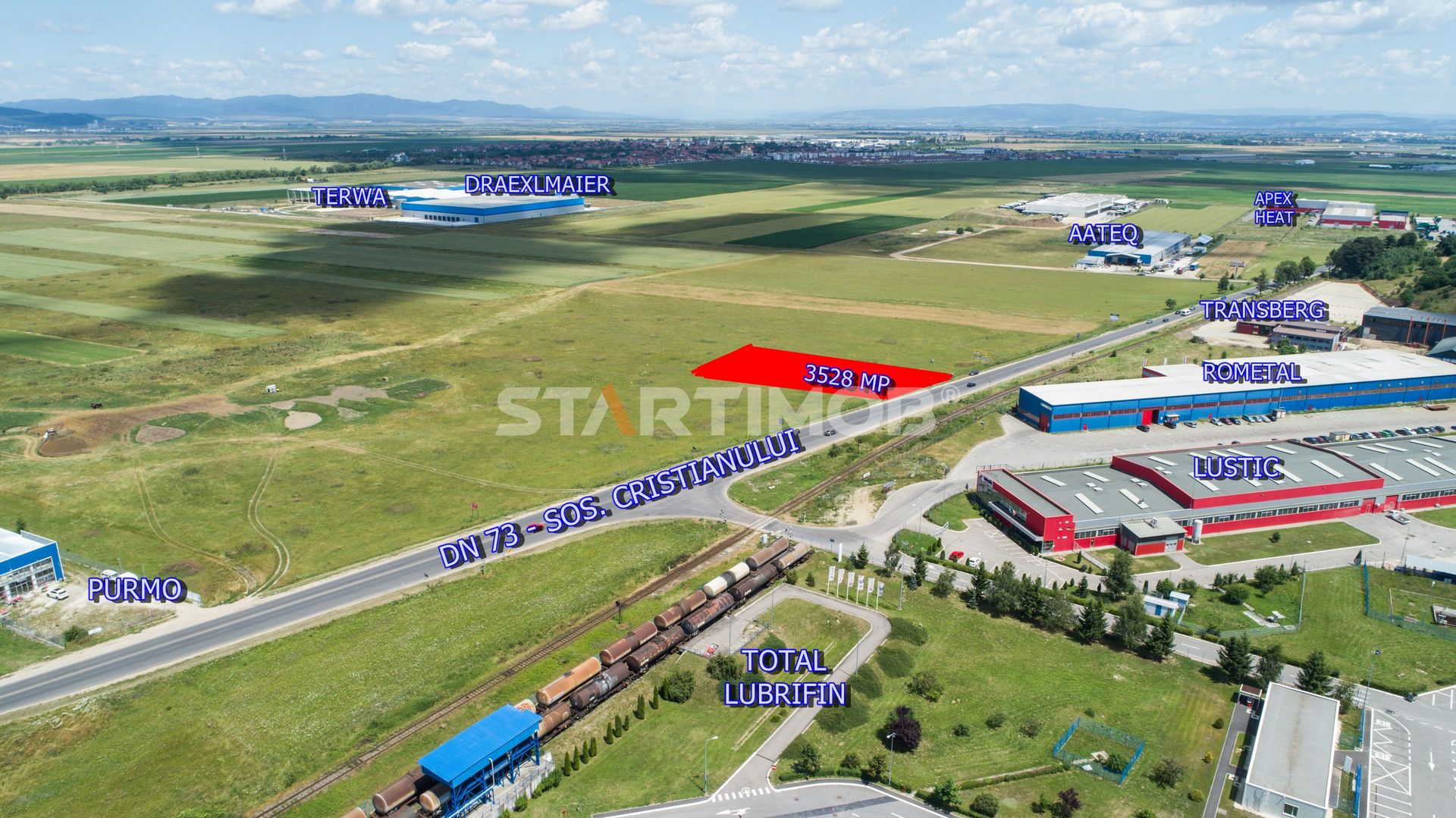 Teren industrial intravilan construibil DN 73 -Sos. Cristianului